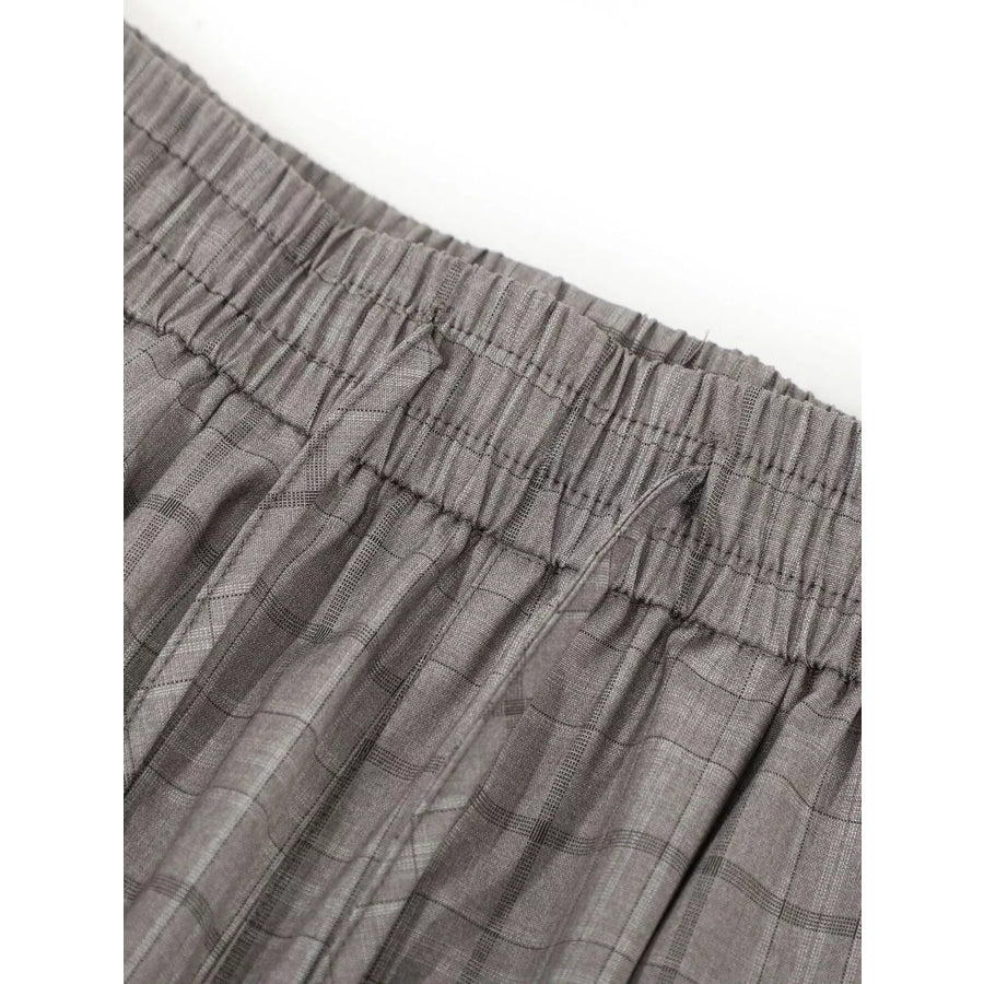 Men’s Plaid Wide-Leg Pants Apparel and Accessories