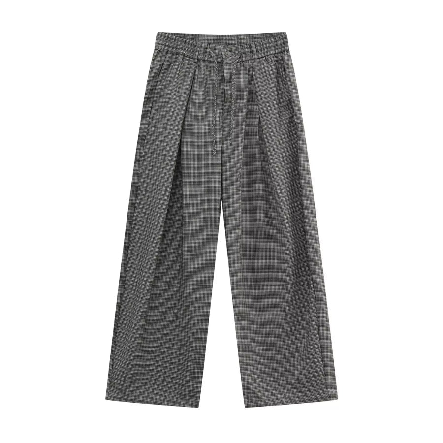 Men’s Plaid Wide-Leg Pants Apparel and Accessories