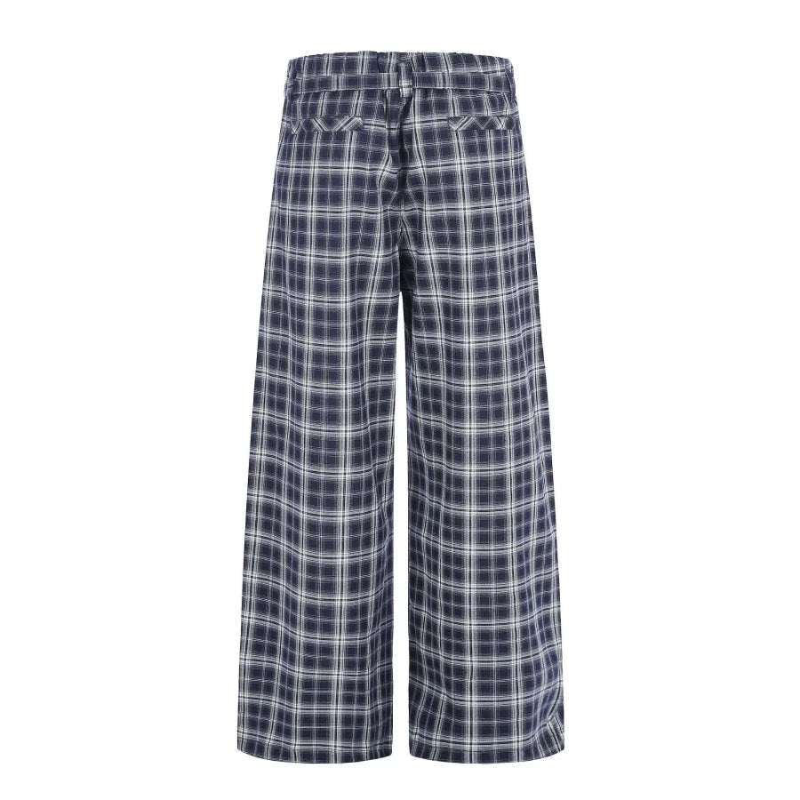 Men’s Plaid Wide-Leg Pants Apparel and Accessories