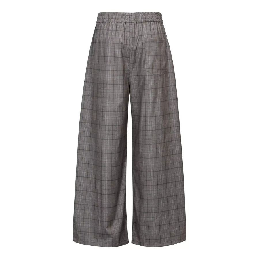 Men’s Plaid Wide-Leg Pants Apparel and Accessories