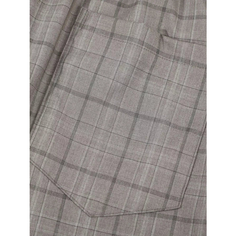 Men’s Plaid Wide-Leg Pants Apparel and Accessories