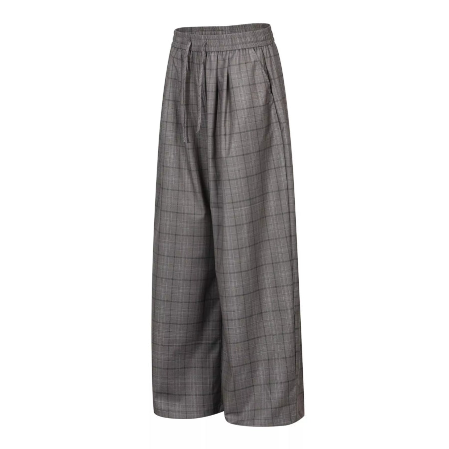 Men’s Plaid Wide-Leg Pants Apparel and Accessories