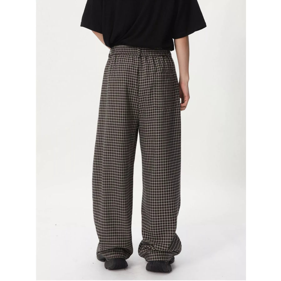 Men’s Plaid Wide-Leg Pants Apparel and Accessories