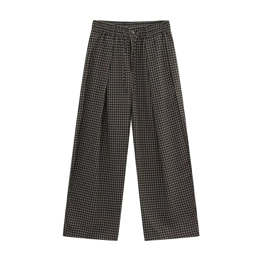 Men’s Plaid Wide-Leg Pants Apparel and Accessories