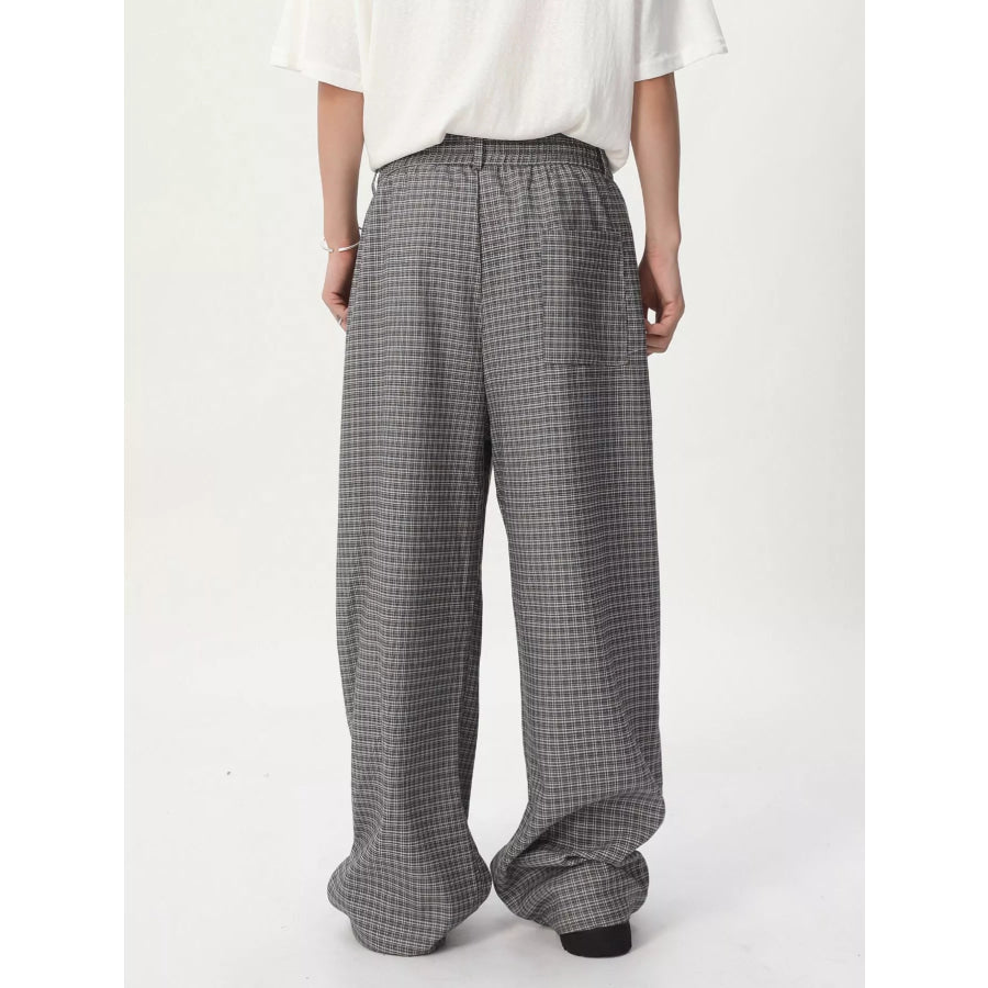 Men’s Plaid Wide-Leg Pants Apparel and Accessories