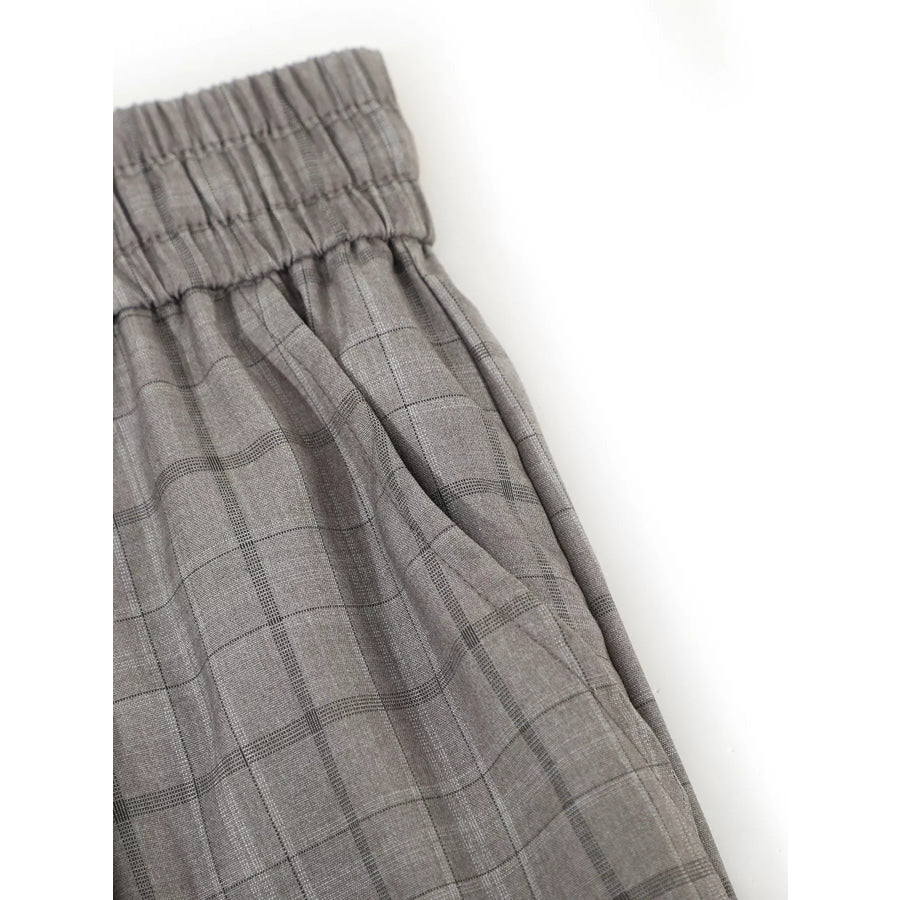Men’s Plaid Wide-Leg Pants Apparel and Accessories