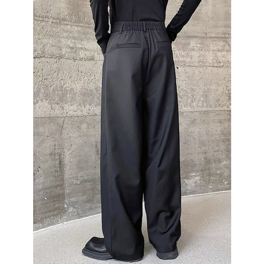 Men’s Pleated Detail Wide-Leg Pants Apparel and Accessories