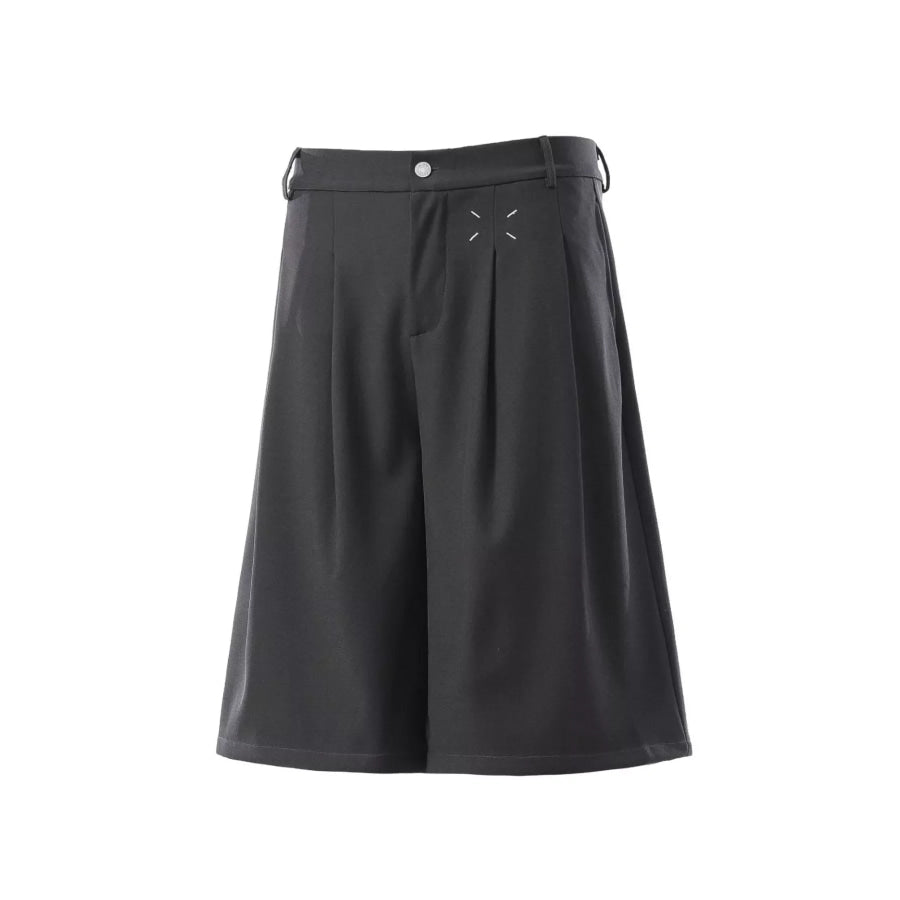 Men’s Pleated Loose Fit Capris Dark Gray / S Apparel and Accessories