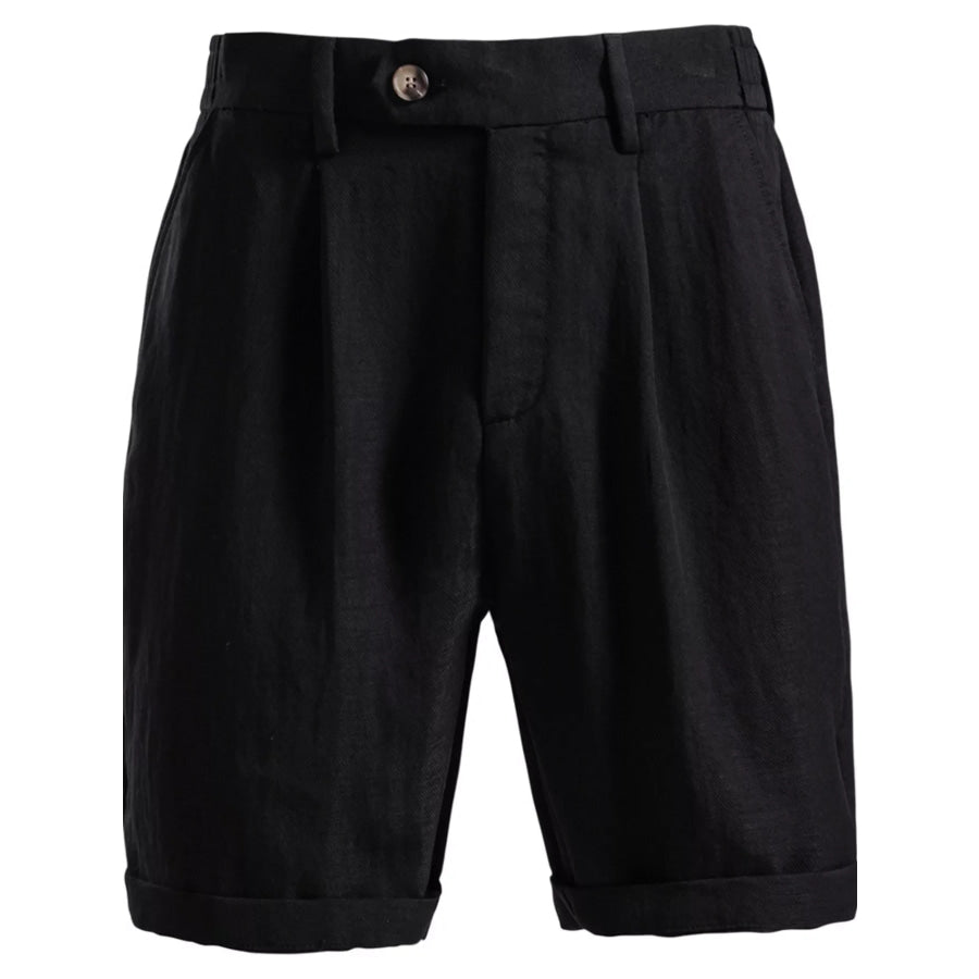 Men’s Pleated Shorts with Pockets Black / S Apparel and Accessories