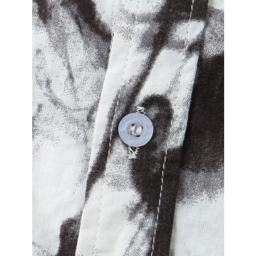 Men’s Plus Size Abstract Ink Splash Print Short Sleeve Shirt Apparel and Accessories
