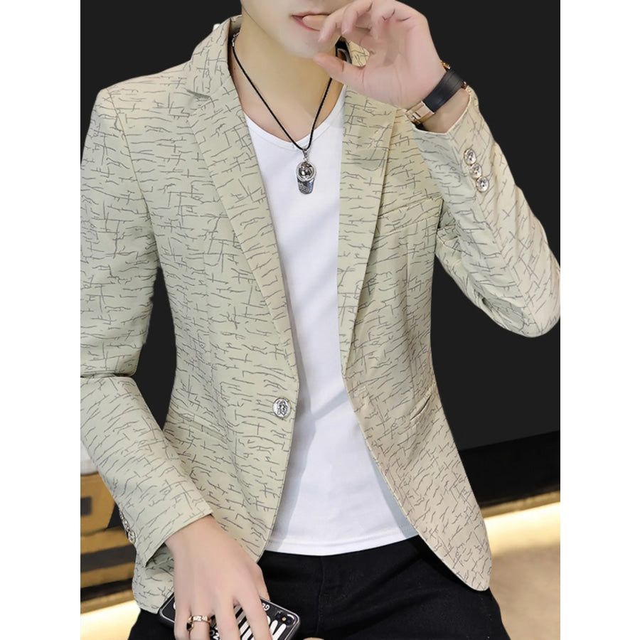 Men’s Plus Size Abstract Patterned Slim Fit Blazer Apparel and Accessories