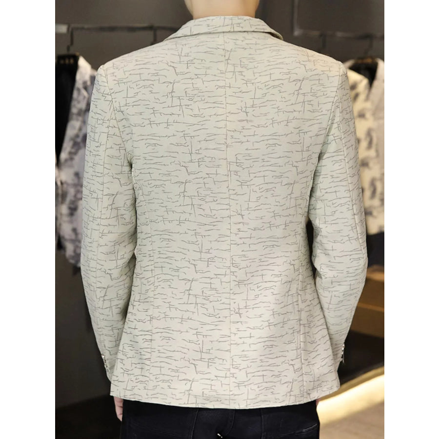 Men’s Plus Size Abstract Patterned Slim Fit Blazer Apparel and Accessories