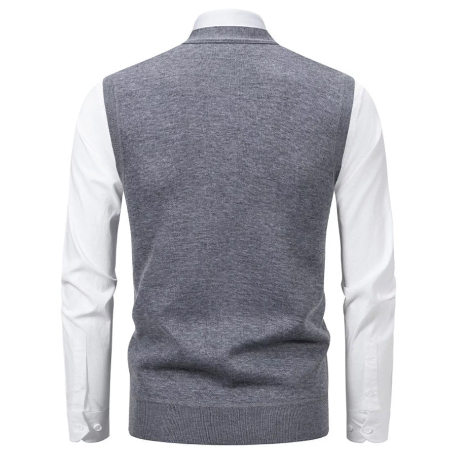 Men’s Plus Size Argyle Pattern V-Neck Button-Down Cardigan Vest Apparel and Accessories
