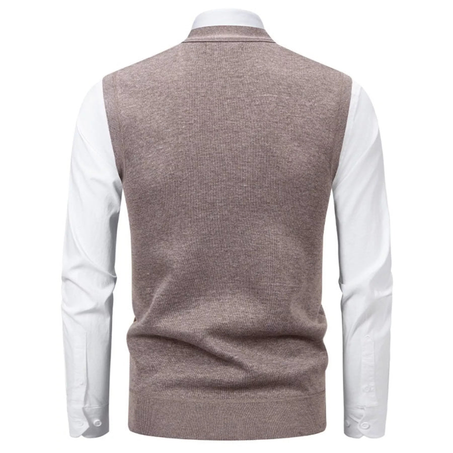 Men’s Plus Size Argyle Pattern V-Neck Button-Down Cardigan Vest Apparel and Accessories