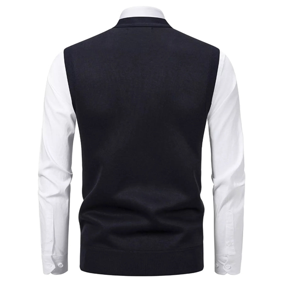 Men’s Plus Size Argyle Pattern V-Neck Button-Down Cardigan Vest Apparel and Accessories