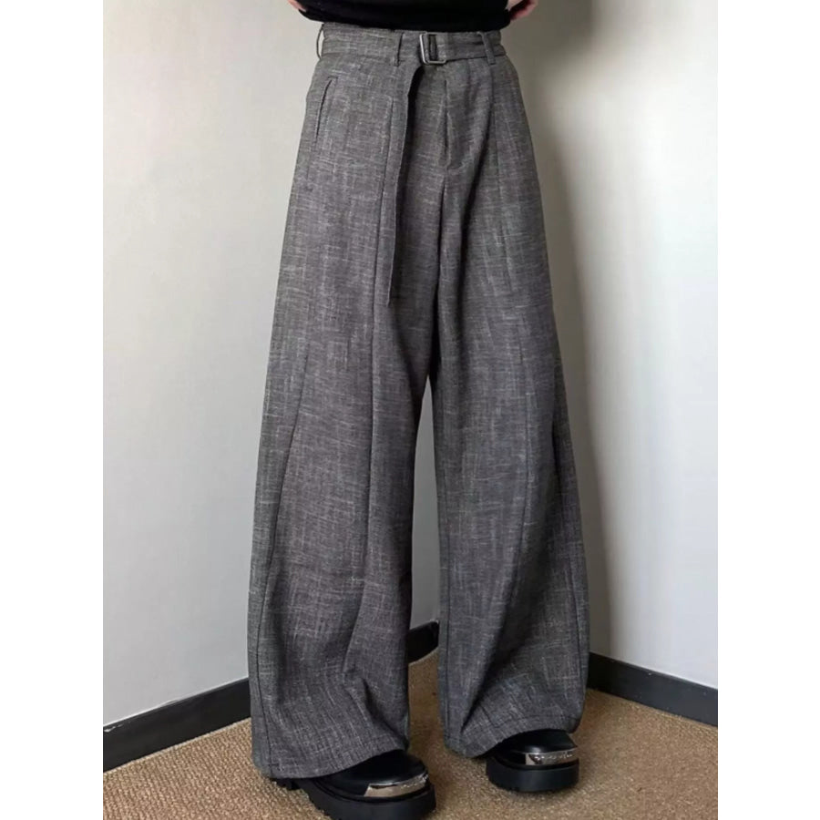 Men’s Plus Size Belt Relaxed Fit Pants Gray / M Apparel and Accessories