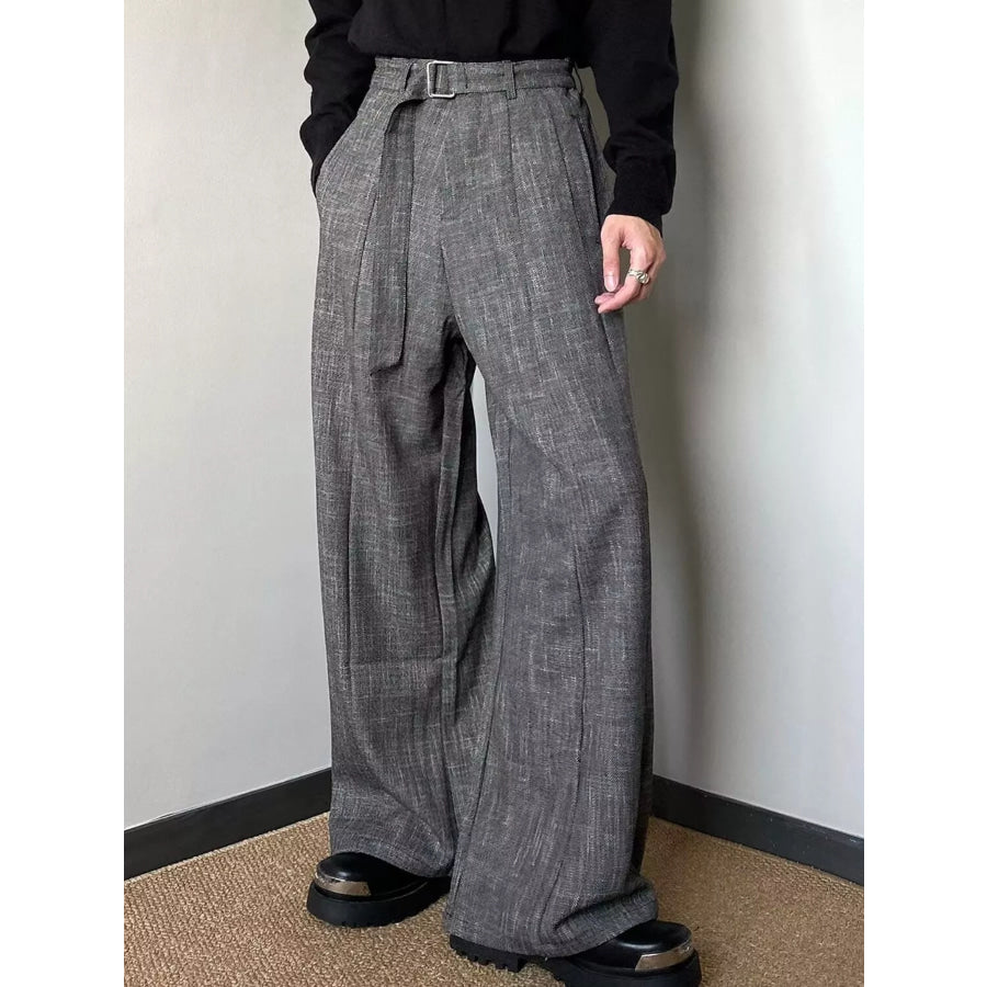 Men’s Plus Size Belt Relaxed Fit Pants Gray / M Apparel and Accessories