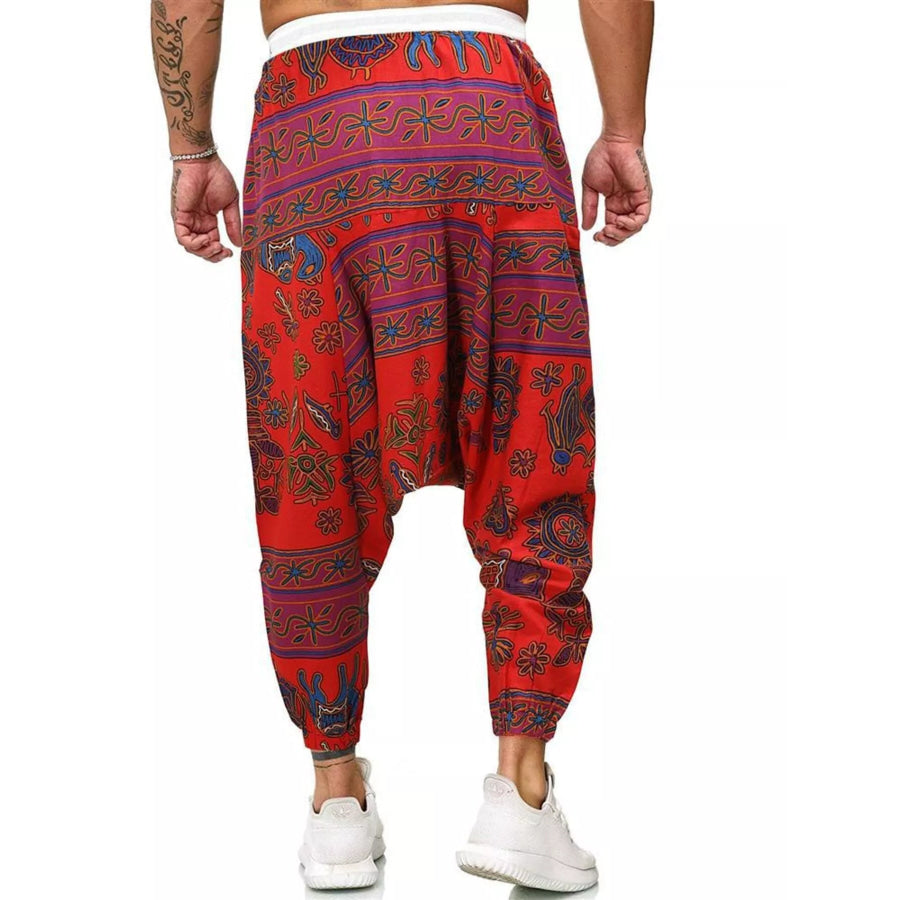 Men’s Plus Size Bohemian Print Harem Pants Apparel and Accessories