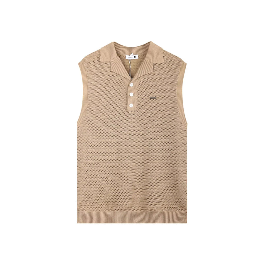 Men’s Plus Size Breathable Knit Polo Collar Tank Apparel and Accessories