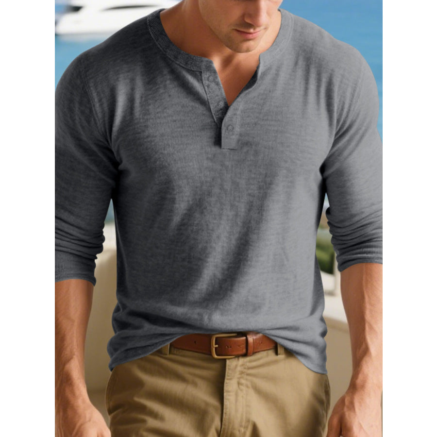 Men’s Plus Size Breathable Long Sleeve T-Shirt Dark Gray / M Apparel and Accessories
