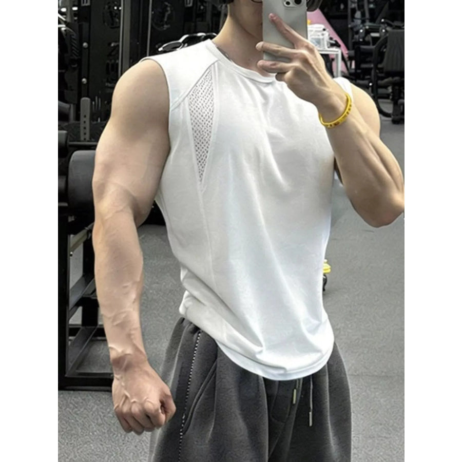 Men’s Plus Size Breathable Mesh Panel Tank Top Apparel and Accessories