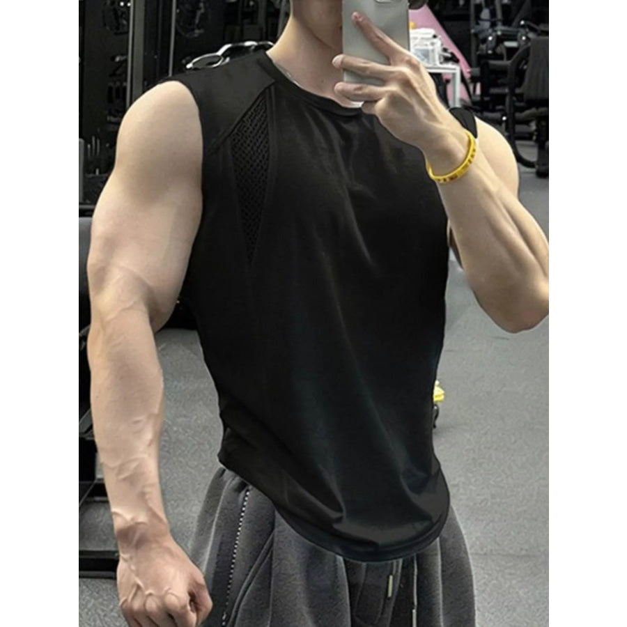 Men’s Plus Size Breathable Mesh Panel Tank Top Apparel and Accessories
