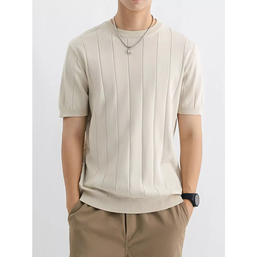 Men’s Plus Size Breathable Short Sleeve T-Shirt Apricot / M Apparel and Accessories