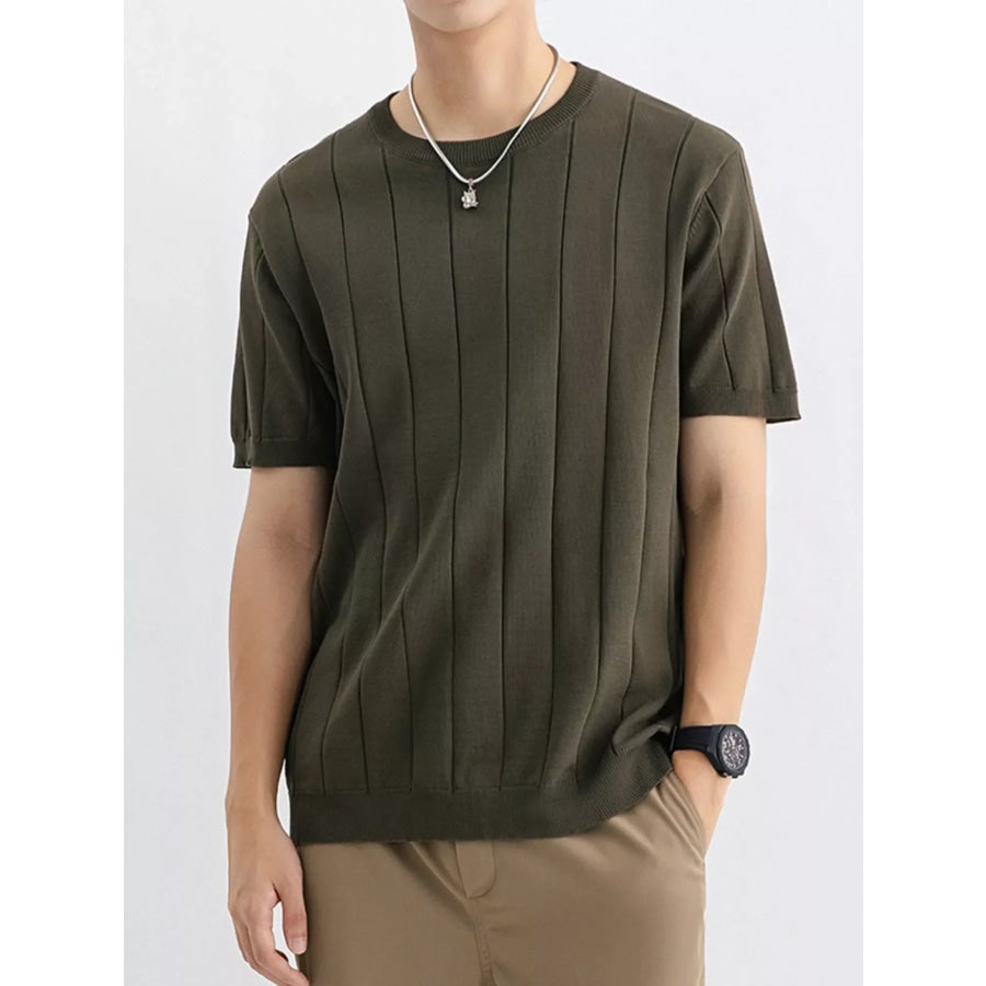 Men’s Plus Size Breathable Short Sleeve T-Shirt Wood Green / M Apparel and Accessories