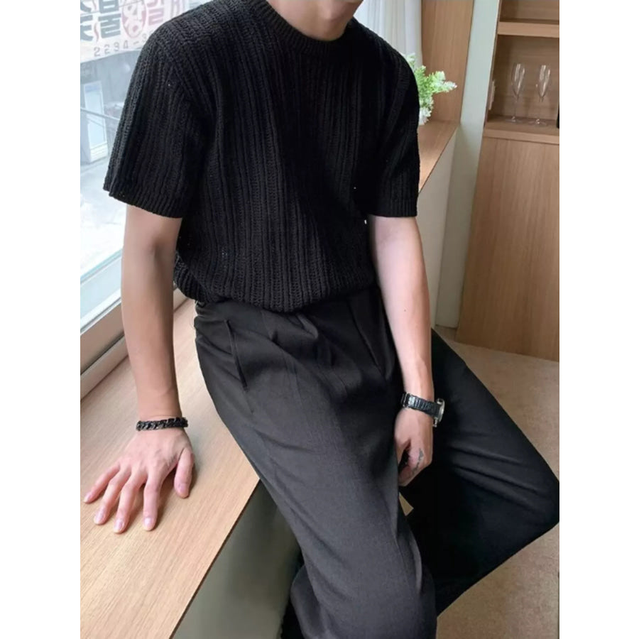 Men’s Plus Size Breathable Short Sleeve Top Black / M Apparel and Accessories