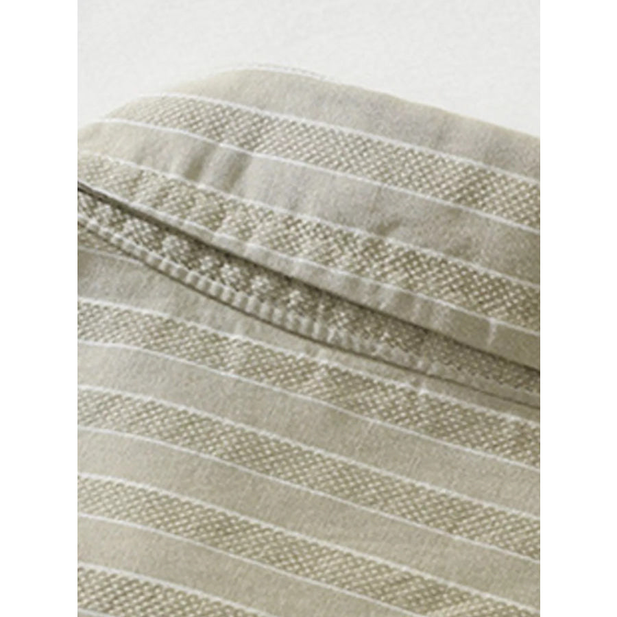 Men’s Plus Size Breathable Striped Short Sleeve Shirt Apparel and Accessories