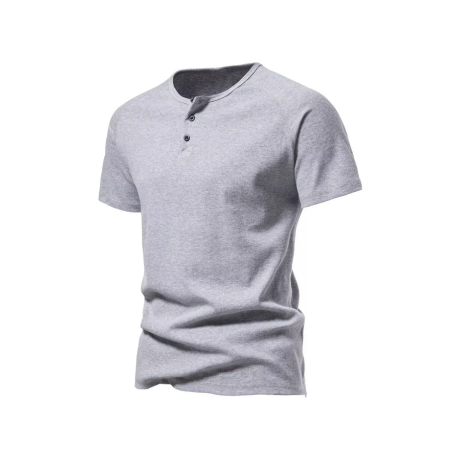 Men’s Plus Size Button Detail Casual Henley T-Shirt Apparel and Accessories