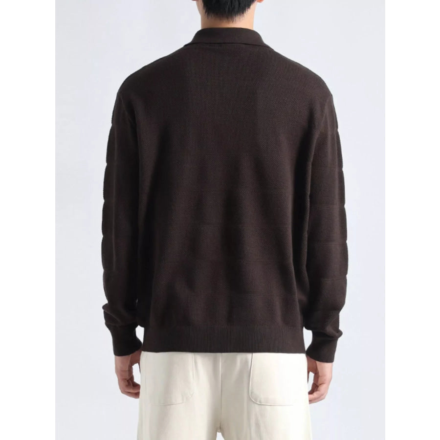 Men’s Plus Size Button Detail Long Sleeve Knit Top Apparel and Accessories