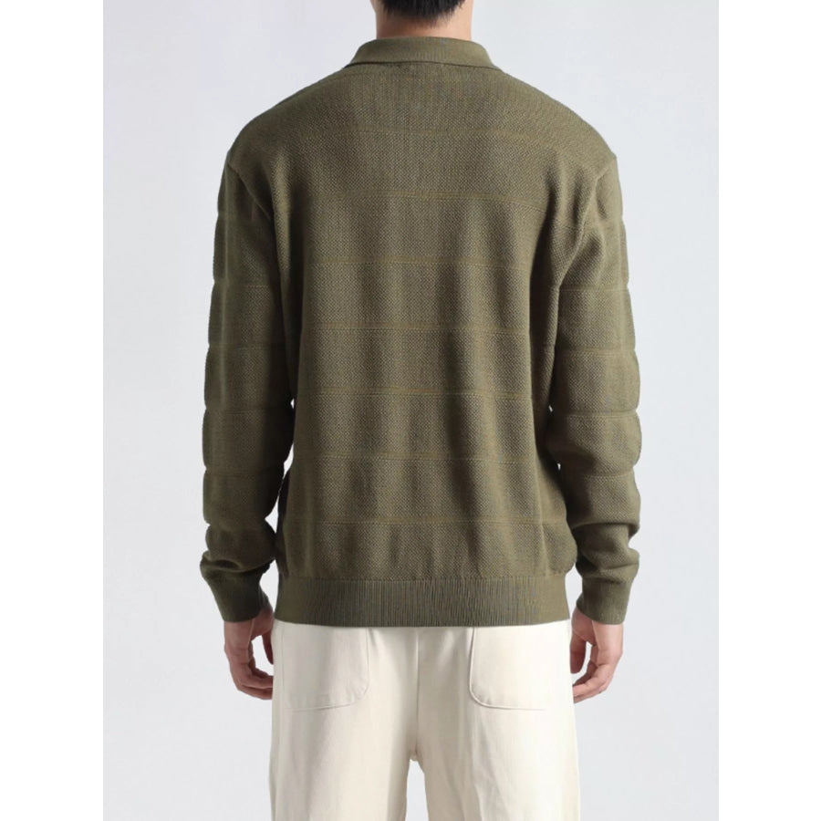 Men’s Plus Size Button Detail Long Sleeve Knit Top Apparel and Accessories