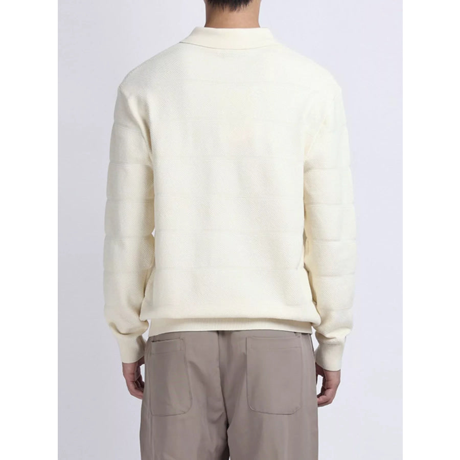 Men’s Plus Size Button Detail Long Sleeve Knit Top Apparel and Accessories