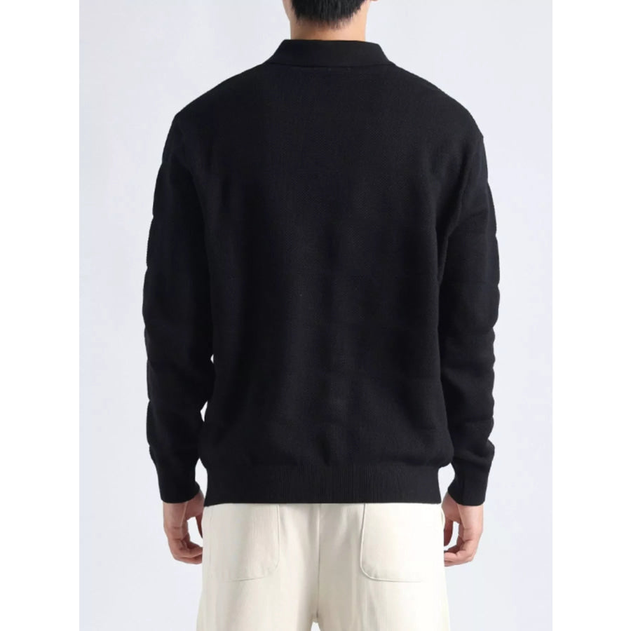 Men’s Plus Size Button Detail Long Sleeve Knit Top Apparel and Accessories