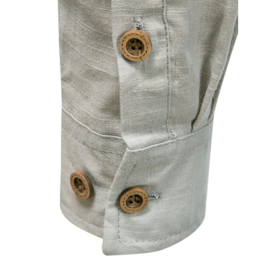 Men’s Plus Size Button Detail Long Sleeve Shirt Apparel and Accessories