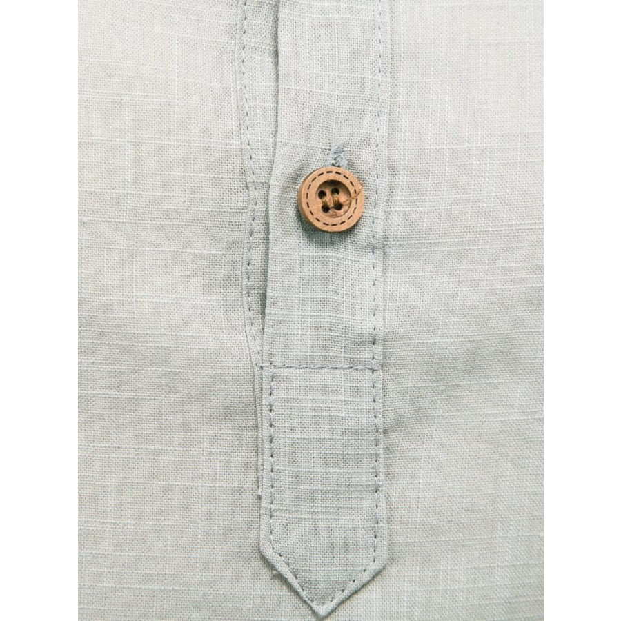 Men’s Plus Size Button Detail Long Sleeve Shirt Apparel and Accessories