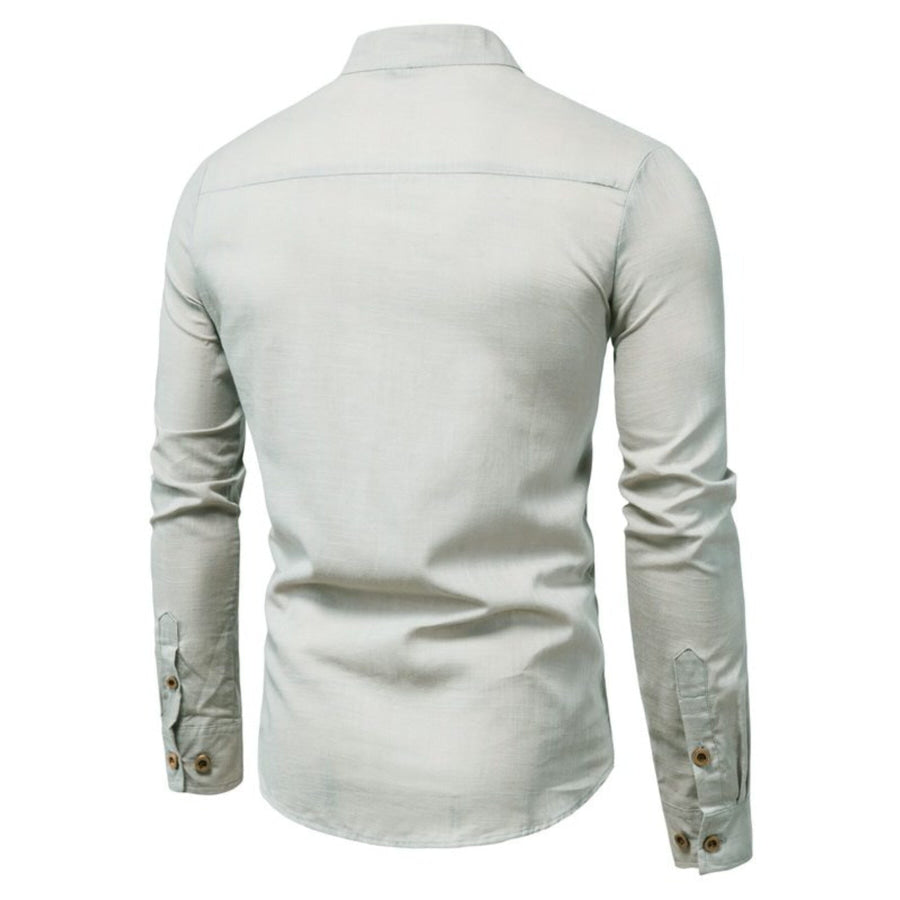 Men’s Plus Size Button Detail Long Sleeve Shirt Apparel and Accessories