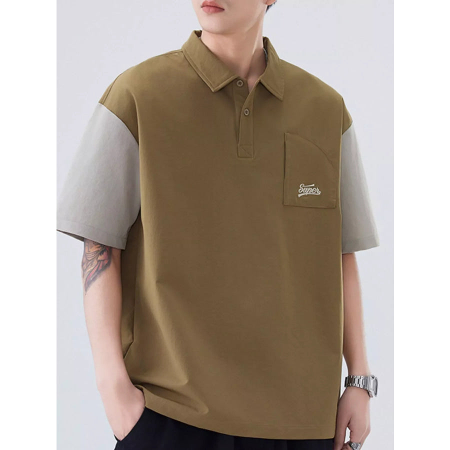 Men’s Plus Size Button Detail Short Sleeve Casual Polo Apparel and Accessories