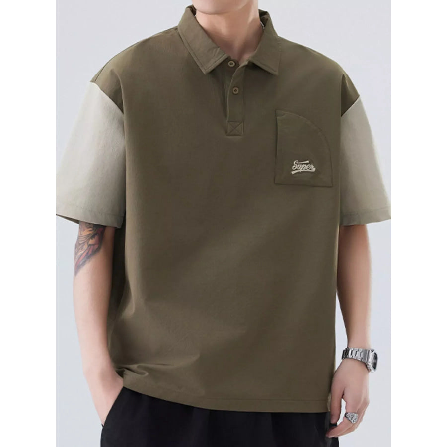 Men’s Plus Size Button Detail Short Sleeve Casual Polo Apparel and Accessories