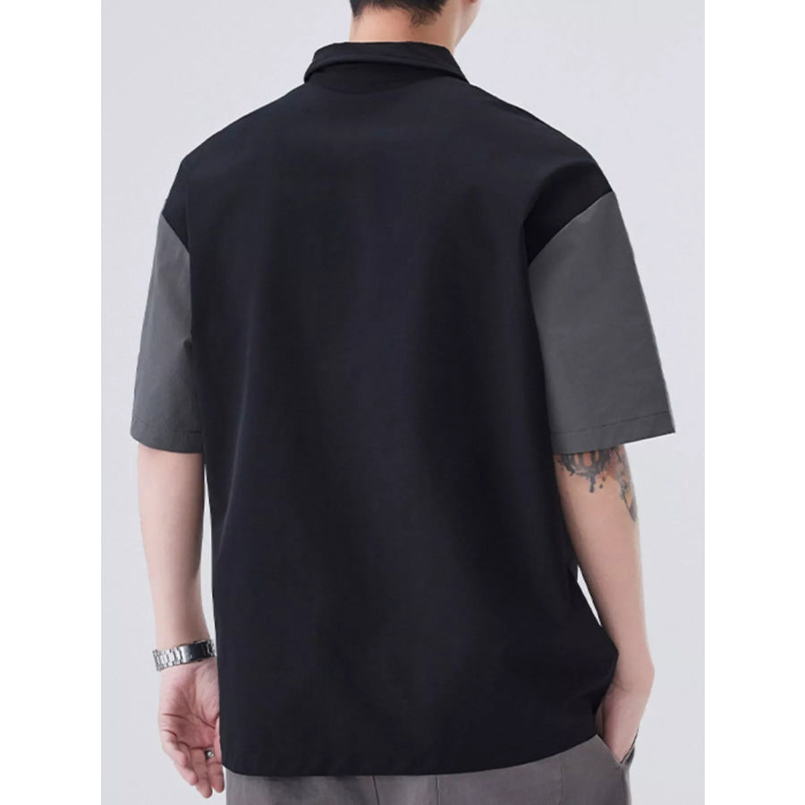 Men’s Plus Size Button Detail Short Sleeve Casual Polo Apparel and Accessories