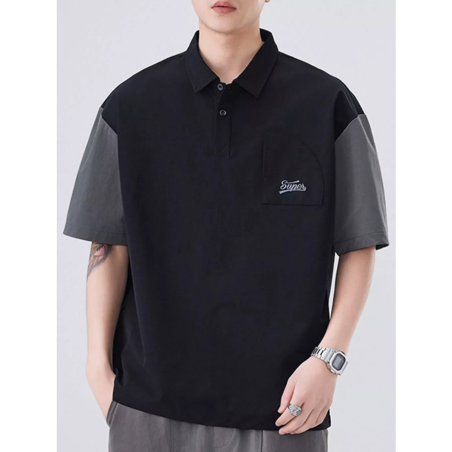Men’s Plus Size Button Detail Short Sleeve Casual Polo Apparel and Accessories