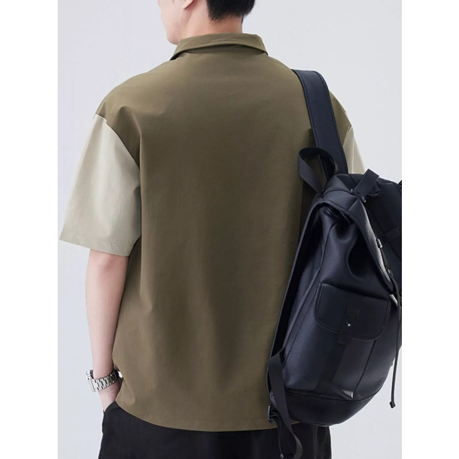 Men’s Plus Size Button Detail Short Sleeve Casual Polo Apparel and Accessories