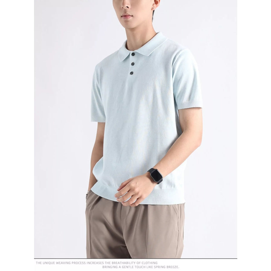 Men’s Plus Size Button Detail Short-Sleeve Polo Apparel and Accessories