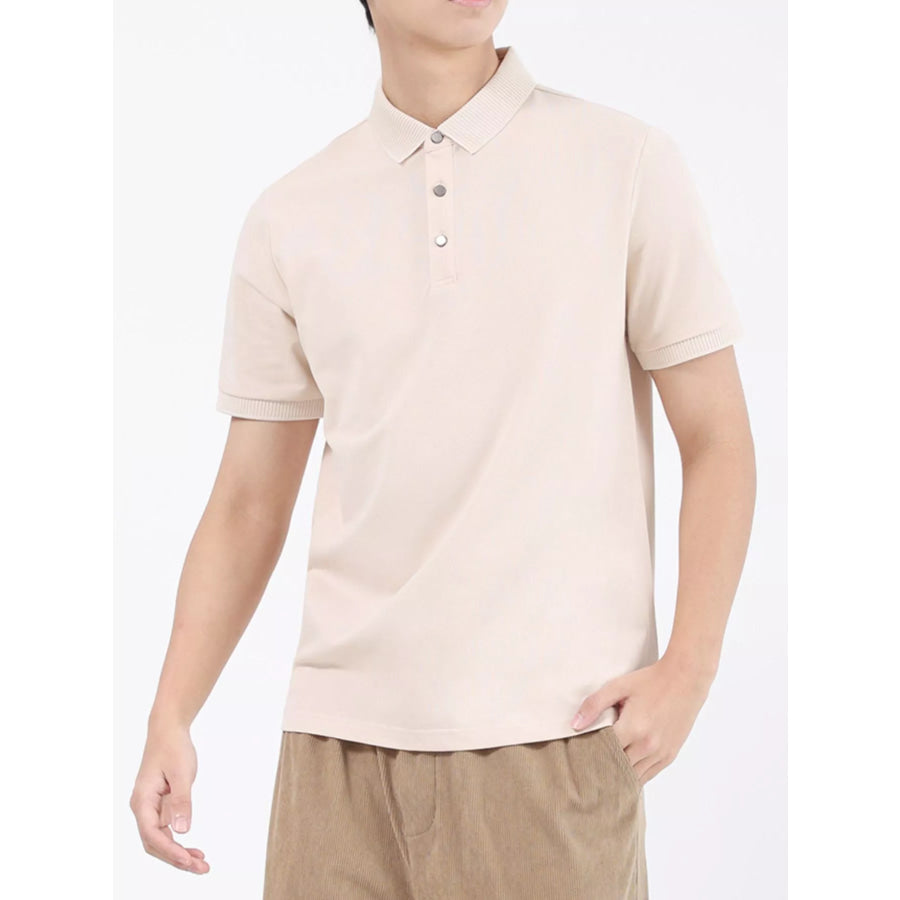 Men’s Plus Size Button Detail Short Sleeve Polo Apparel and Accessories