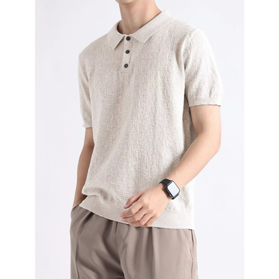 Men’s Plus Size Button Detail Short Sleeve Polo Apparel and Accessories