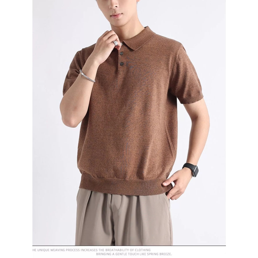 Men’s Plus Size Button Detail Short-Sleeve Polo Apparel and Accessories
