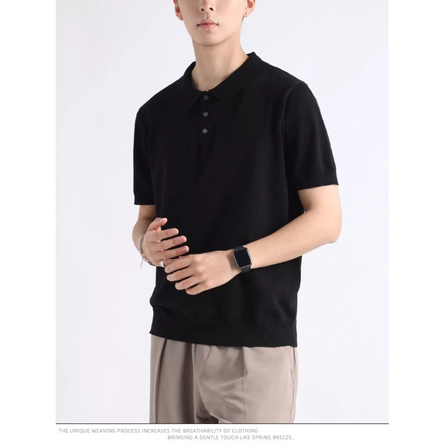 Men’s Plus Size Button Detail Short-Sleeve Polo Apparel and Accessories