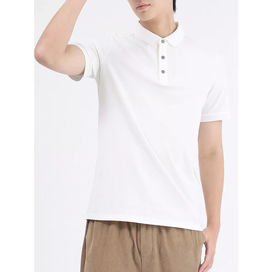 Men’s Plus Size Button Detail Short Sleeve Polo Apparel and Accessories