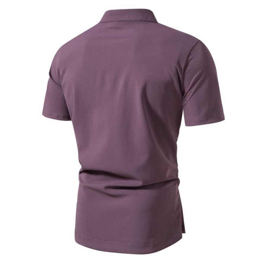 Men’s Plus Size Button Detail Short Sleeve Shirt Apparel and Accessories